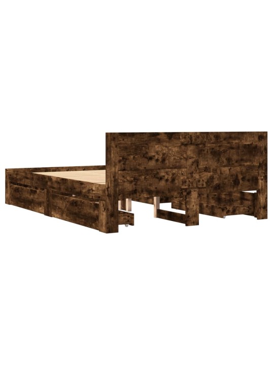 Gultas rāmis ar galvgali, ozola, 140x190 cm, inženierijas koks