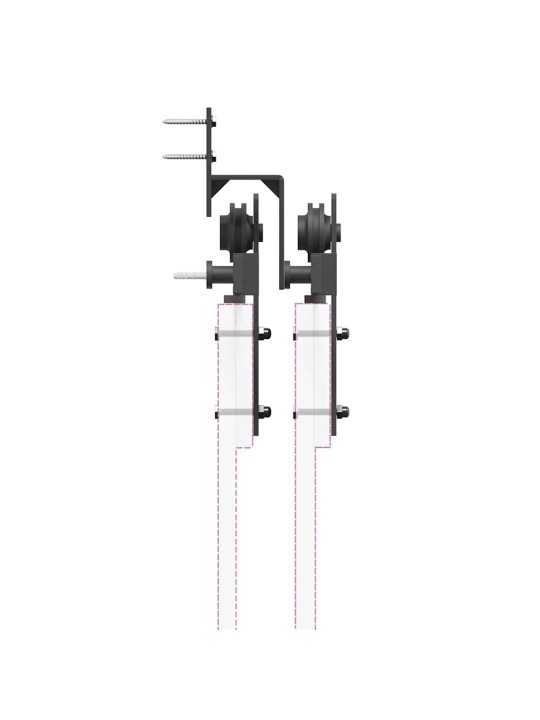 Bīdāmo durvju sistēma, 200 cm, melns tērauds