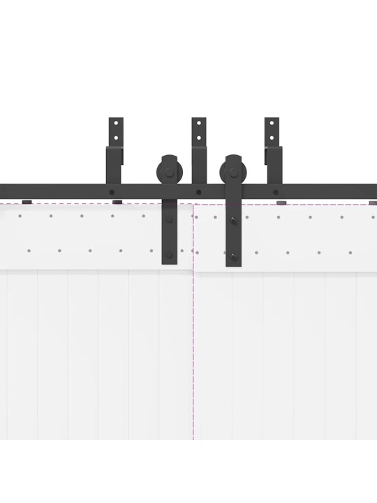 Bīdāmo durvju sistēma, 200 cm, melns tērauds