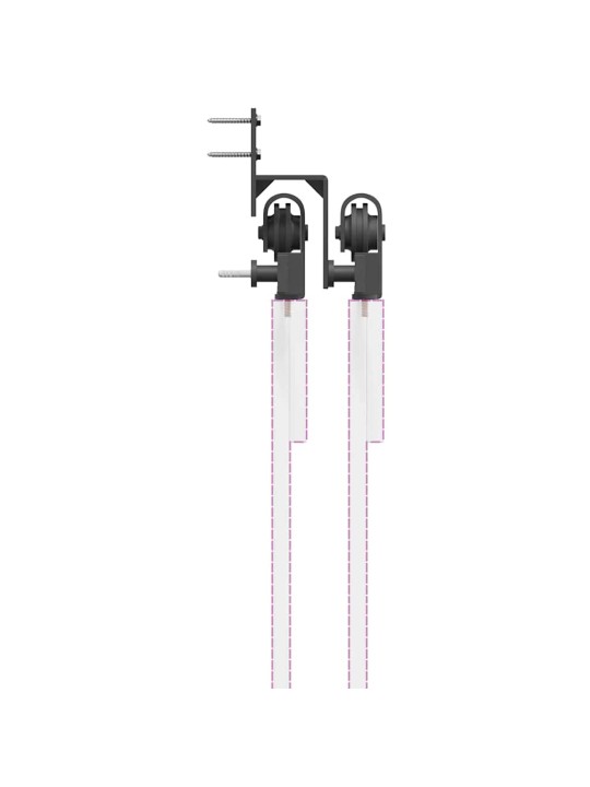 Bīdāmo durvju sistēma, 427 cm, melns tērauds