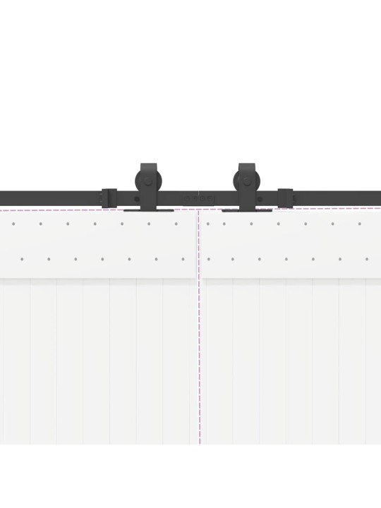 Bīdāmo durvju sistēma, 400 cm, melns tērauds