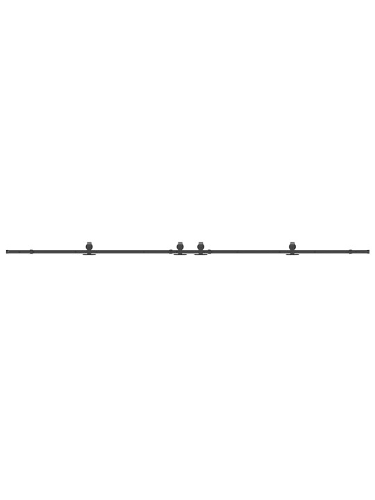 Bīdāmo durvju sistēma, 427 cm, melns tērauds
