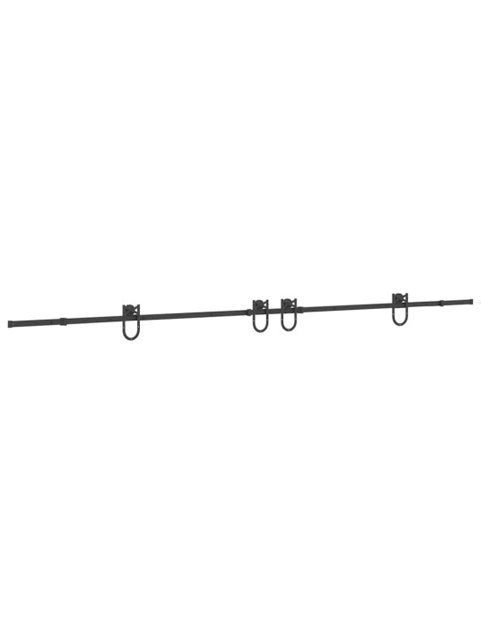 Bīdāmo durvju sistēma, 400 cm, melns tērauds