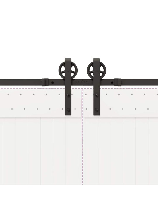 Bīdāmo durvju sistēma, 400 cm, melns tērauds