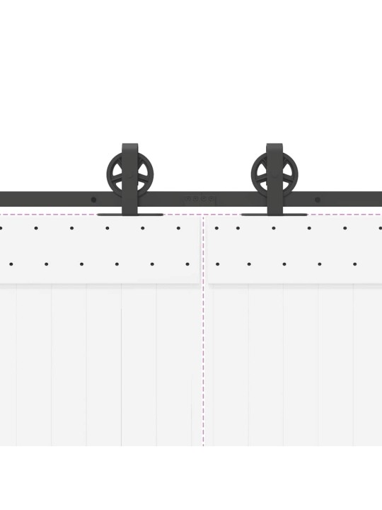 Bīdāmo durvju sistēma, 400 cm, melns tērauds