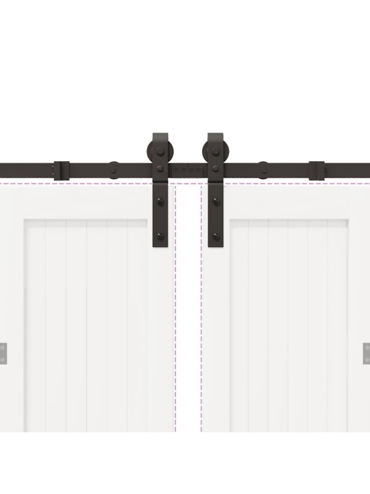 Bīdāmo durvju sistēma, 400 cm, melns tērauds