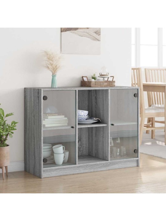 Kumode, pelēka ozolkoka, 102x37x75,5 cm, inženierijas koks