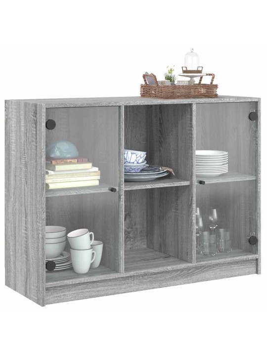 Kumode, pelēka ozolkoka, 102x37x75,5 cm, inženierijas koks