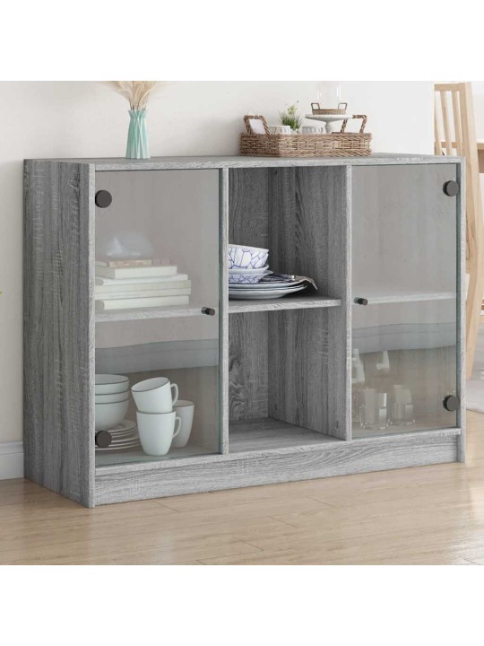 Kumode, pelēka ozolkoka, 102x37x75,5 cm, inženierijas koks