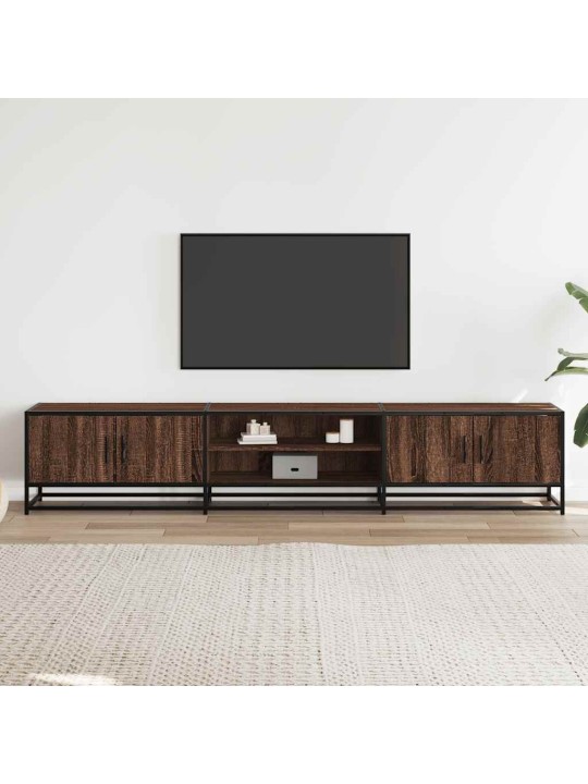 Tv plaukts, brūna ozolkoka, 210x35x41 cm, inženierijas koks