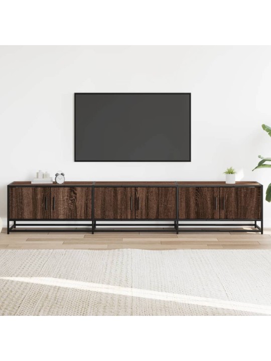 Tv plaukts, brūna ozolkoka, 210x35x41 cm, inženierijas koks