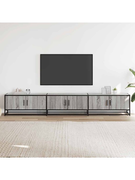 Tv skapītis, pelēka koka, 240x35x41 cm, inženierijas koks