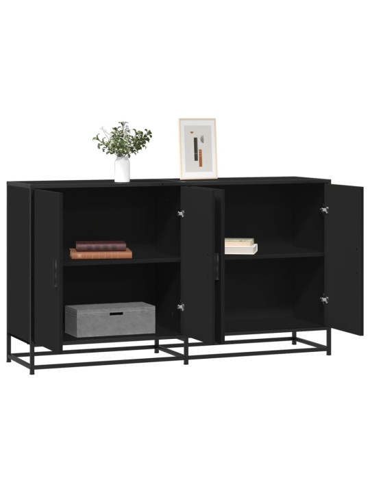 Bufete melns 134x35x76 cm engineered wood