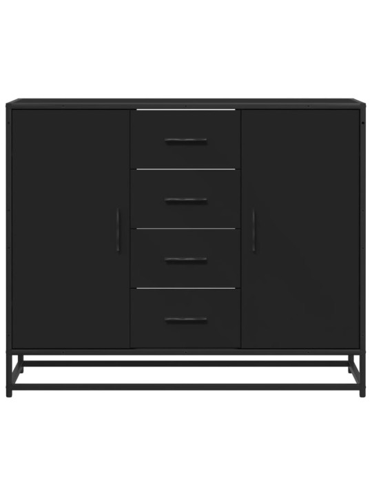 Plaukts, melns, 92x35x76 cm, inženierijas koks