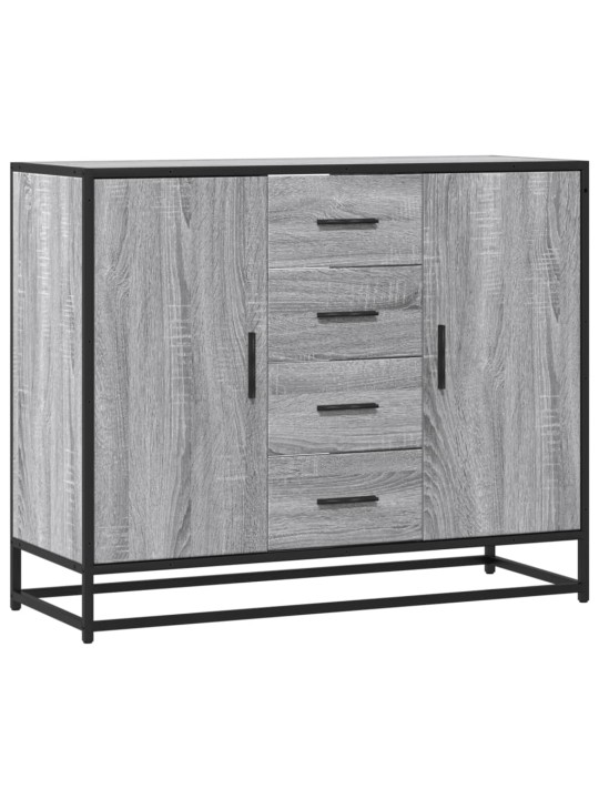 Kumode, pelēka ozolkoka, 92x35x76 cm, inženierijas koks