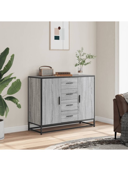 Kumode, pelēka ozolkoka, 92x35x76 cm, inženierijas koks