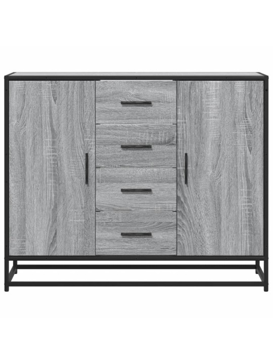 Kumode, pelēka ozolkoka, 92x35x76 cm, inženierijas koks