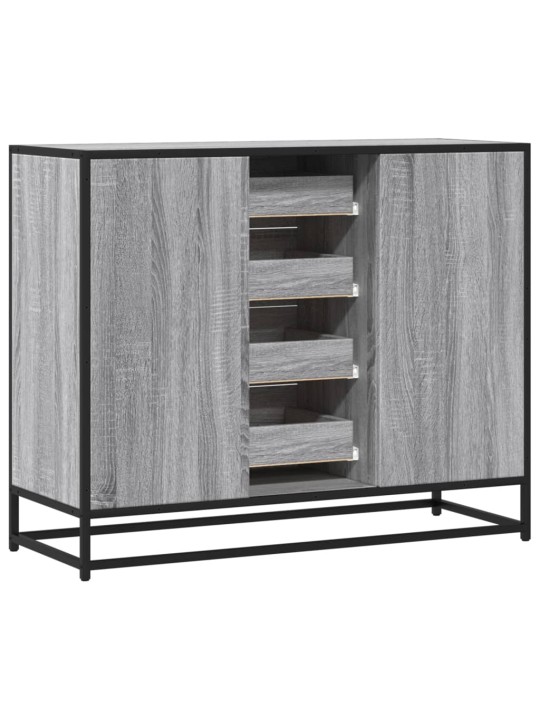 Kumode, pelēka ozolkoka, 92x35x76 cm, inženierijas koks