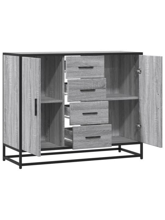 Kumode, pelēka ozolkoka, 92x35x76 cm, inženierijas koks