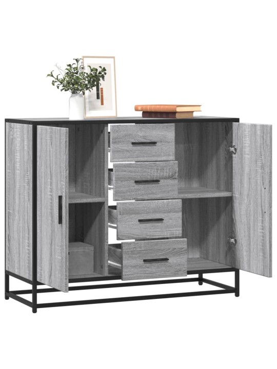 Kumode, pelēka ozolkoka, 92x35x76 cm, inženierijas koks