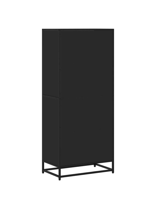 Grāmatu plaukts, melns, 60x35x139 cm, inženierijas koks