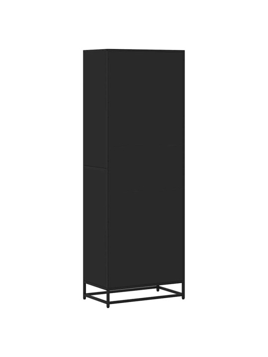 Grāmatplaukts, melns, 60x35x170,5 cm, inženierijas koks