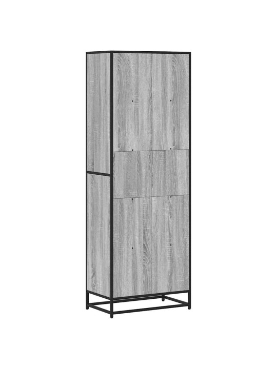 Grāmatu plaukts, pelēka koka, 60x35x170,5 cm, inženierijas koks