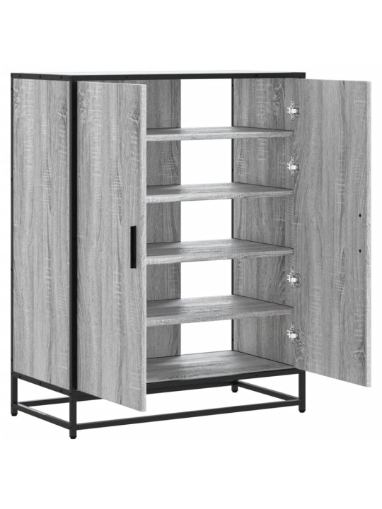Apavu skapītis, pelēks, 75x38x97,5 cm, inženierijas koks&metāls
