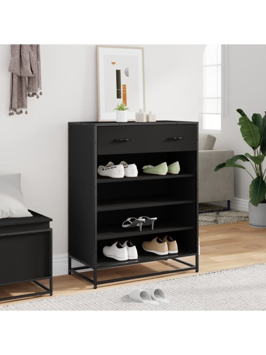 Apavu skapis melns 75x38x97,5 cm engineered wood and metal