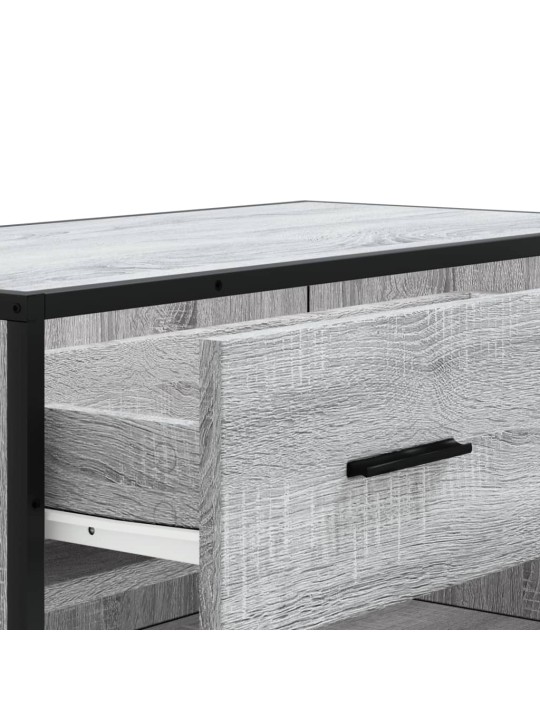 Apavu skapītis, pelēks, 75x38x97,5 cm, inženierijas koks&metāls