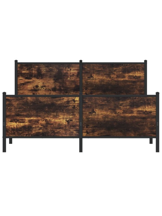 Gultas rāmis bez matrača, metāls, 140x200cm, ozolkoka imitācija