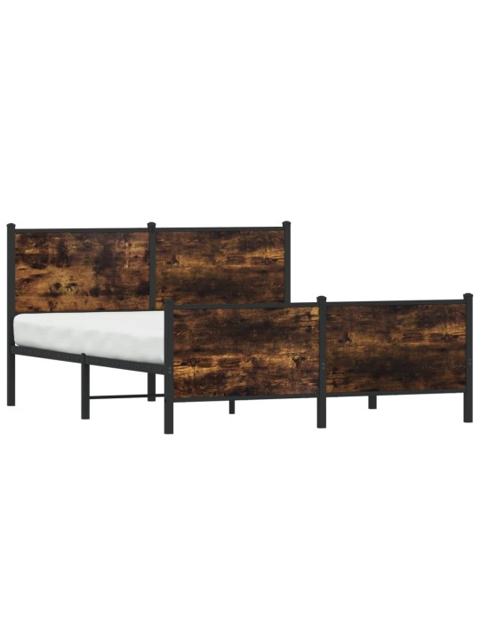 Gultas rāmis bez matrača, metāls, 160x200cm, ozolkoka imitācija