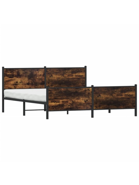Gultas rāmis bez matrača, metāls, 180x200cm, ozolkoka imitācija