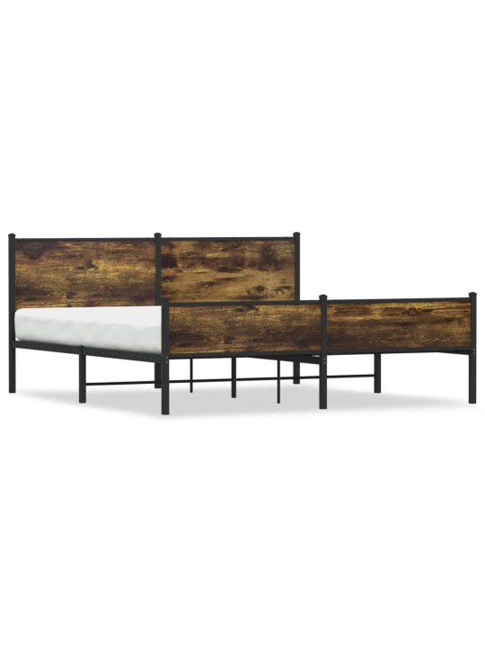Gultas rāmis bez matrača, metāls, 180x200cm, ozolkoka imitācija