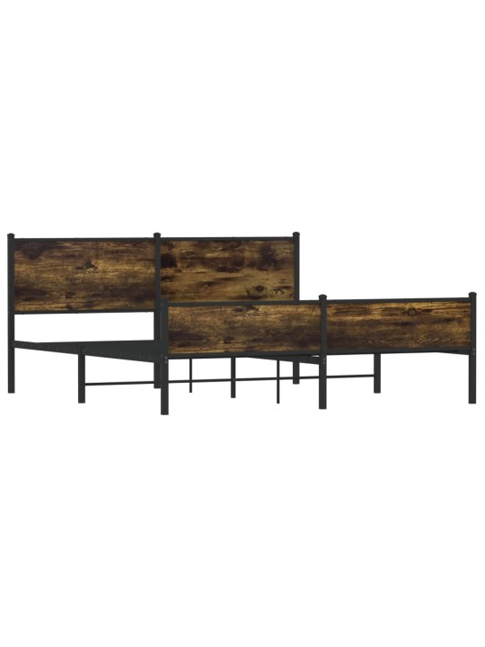 Gultas rāmis bez matrača, metāls, 180x200cm, ozolkoka imitācija