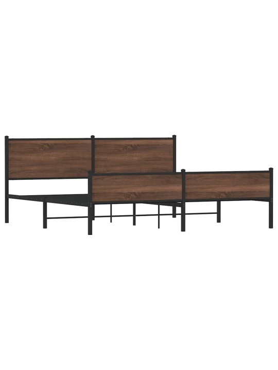 Gultas rāmis bez matrača, metāls, 200x200 cm, ozolkoka krāsa