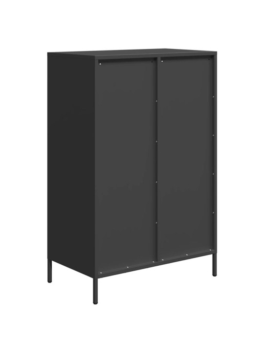 Kumode, melna, 68x39x101,5 cm, tērauds