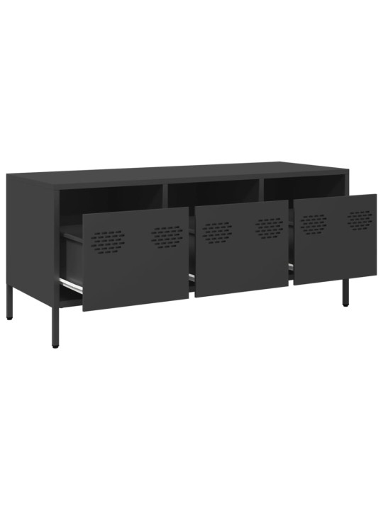 Tv skapītis, melns, 101,5x39x43,5 cm, auksti velmēts tērauds