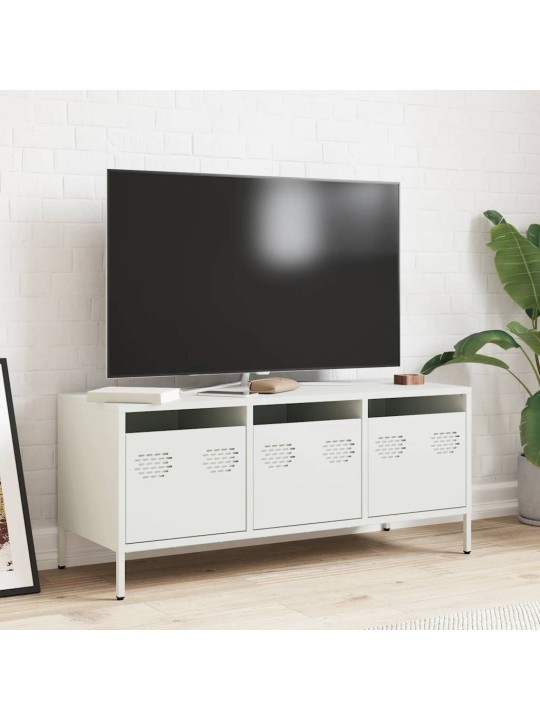 Tv skapītis, balts, 101,5x39x43,5 cm, auksti velmēts tērauds