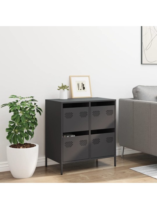 Kumode, melna, 68x39x73,5 cm, auksti velmēts tērauds