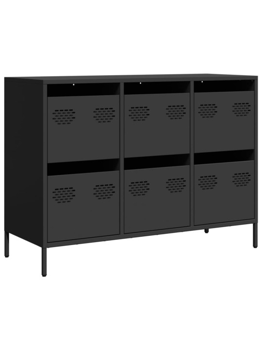 Kumode, melna, 101,5x39x73,5 cm, auksti velmēts tērauds
