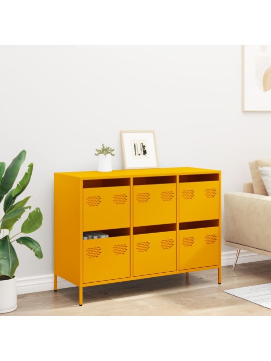 Kumode sinepju dzeltena 101,5x39x73,5 cm auksti velmēts tērauds