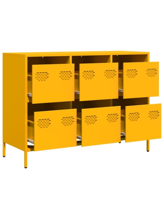Kumode sinepju dzeltena 101,5x39x73,5 cm auksti velmēts tērauds