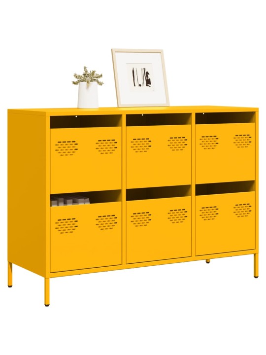 Kumode sinepju dzeltena 101,5x39x73,5 cm auksti velmēts tērauds
