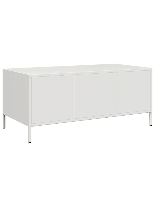 Kafijas galdiņš balts 101,5x50x43,5 cm auksti velmēts tērauds