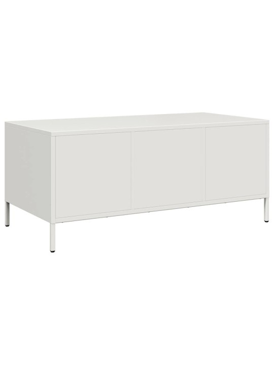 Kafijas galdiņš balts 101,5x50x43,5 cm auksti velmēts tērauds