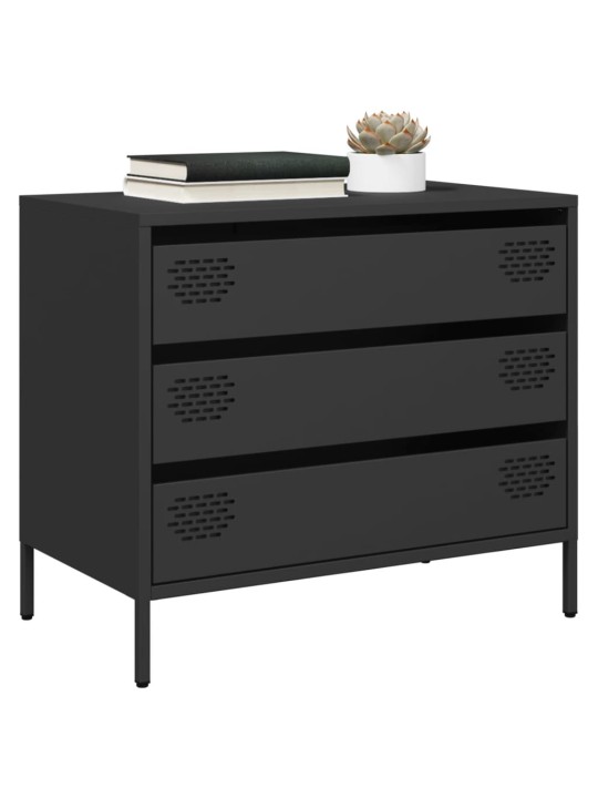 Kumode, melna, 68x39x58,5 cm, auksti velmēts tērauds