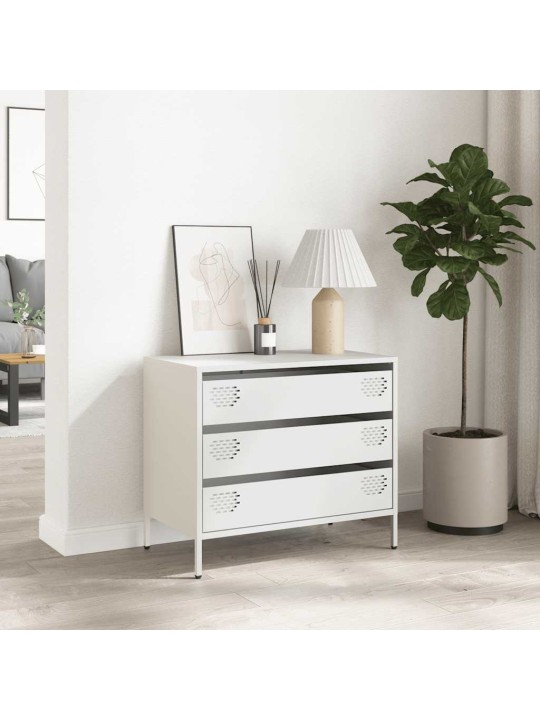Kumode, balta, 68x39x58,5 cm, auksti velmēts tērauds