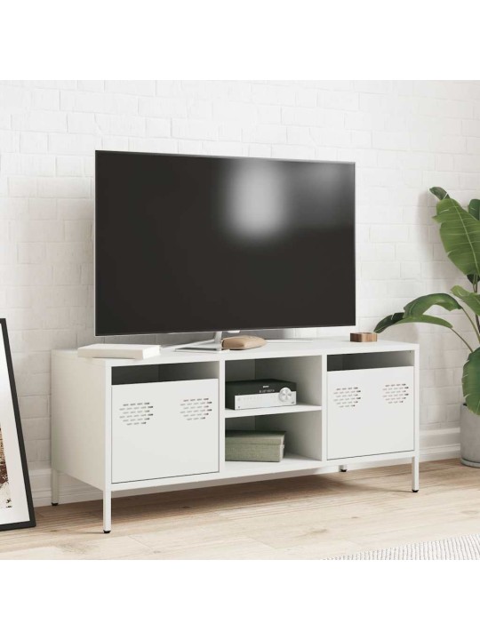 Tv skapītis, balts, 101,5x39x43,5 cm, auksti velmēts tērauds