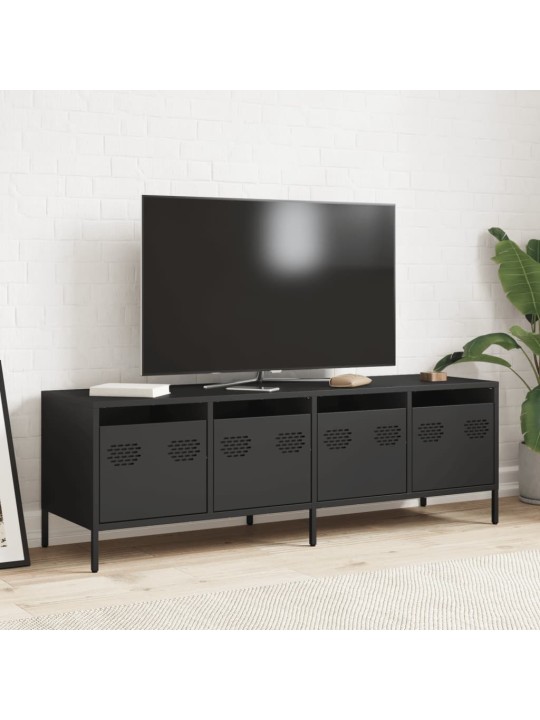 Tv skapītis, melns, 135x39x43,5 cm, auksti velmēts tērauds